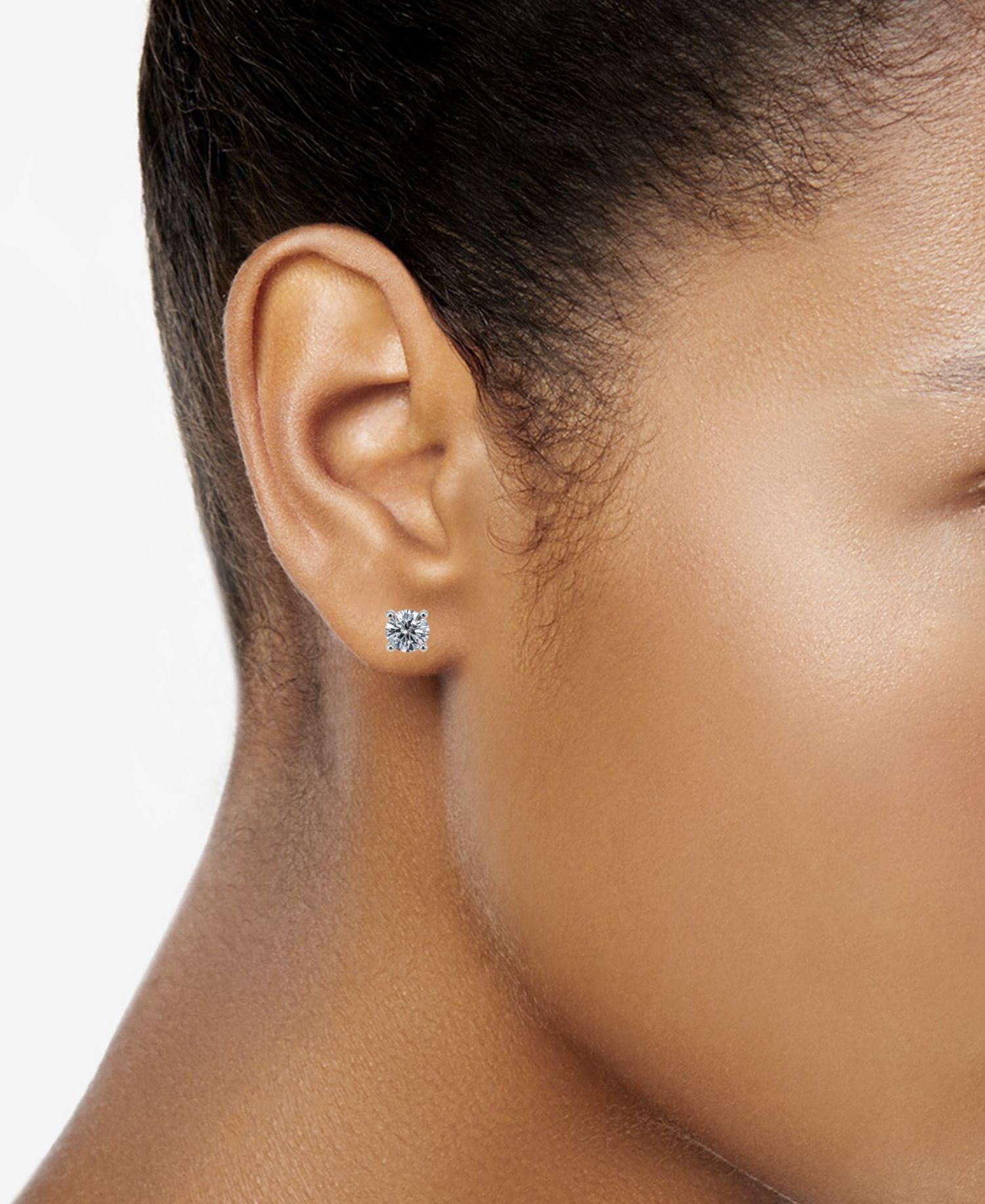 3-Pc. Set Cubic Zirconia, Hammered-Look and Crystal Ball Stud Earrings in Silver-Plate