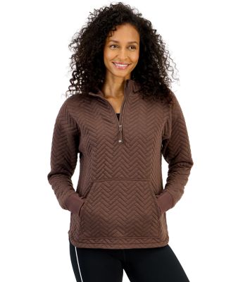 Women's Relaxed Quilted Quarter-Zip Hoodie