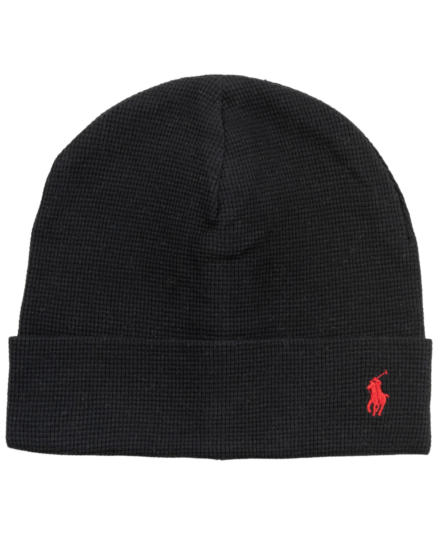 Мужская шапка-бини Polo Ralph Lauren из термовафельного трикотажа, цвет: Чёрный — фото 1