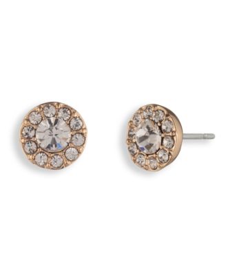 Small Crystal Pav&eacute; Stud Earrings