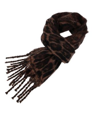 Brushed Woven Leopard Print Blanket Scarf