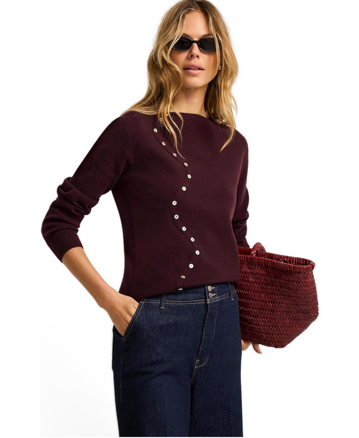 Women's Tape Button-Front Textured Knit Sleeveless Top