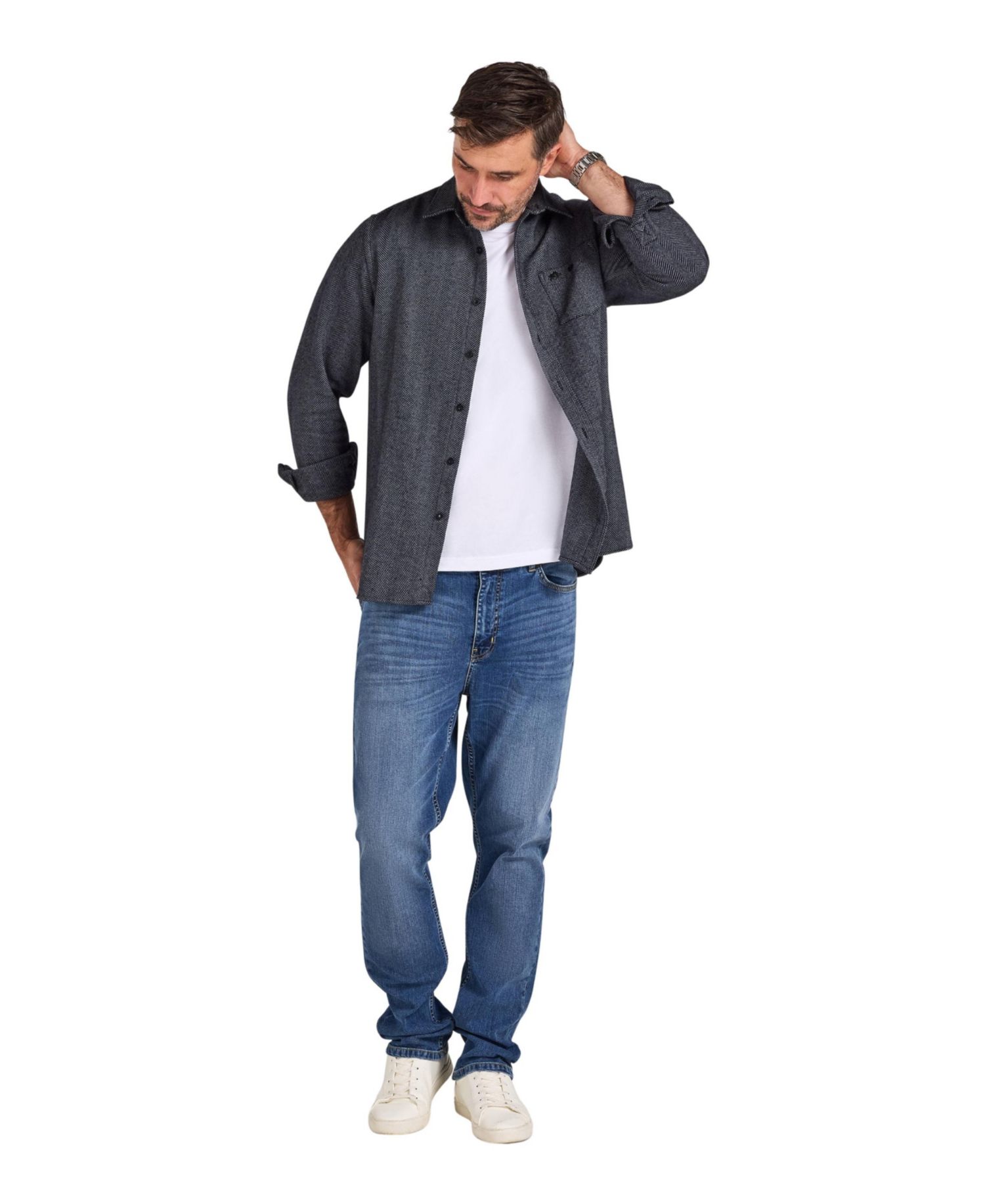 Men's Herringbone Long-Sleeve Shirt