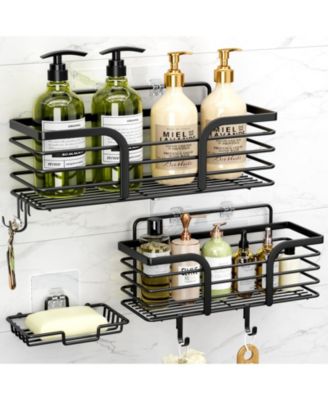 3Pieces  Shower Organizer Soap Holder Hooks Bathroom Hardware