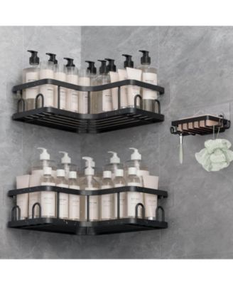3 Pack Corner Shower Caddy Rustproof Storage Rack Bathroom Hardware
