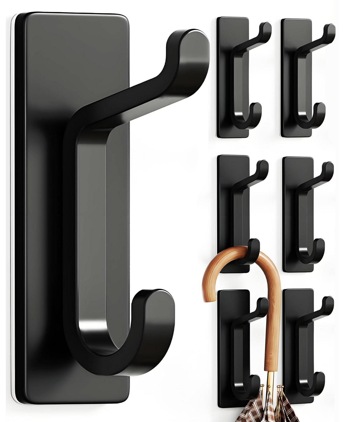 Cyqbd 6 Pack Wall Hooks Coat Towel Adhesive Door Hanger Stick On Bathroom Hardware