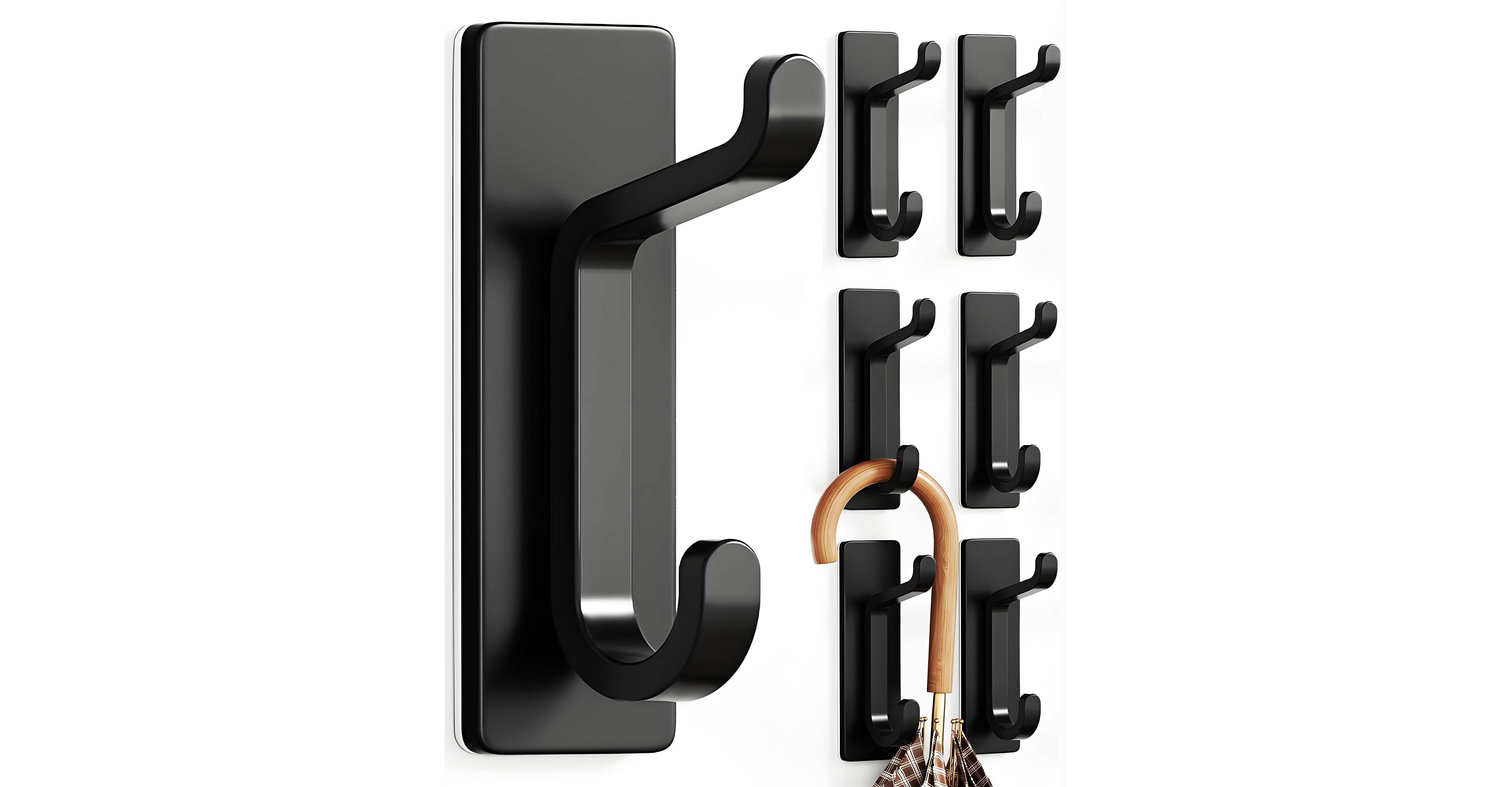 Cyqbd 6 Pack Wall Hooks Coat Towel Adhesive Door Hanger Stick On Bathroom Hardware