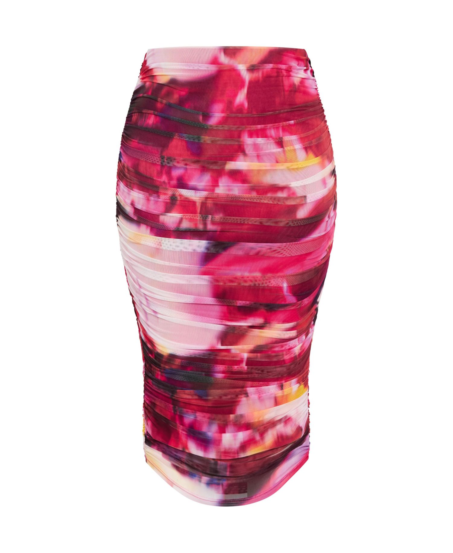 Plus Size Livia High-Waisted Ruched Print Skirt