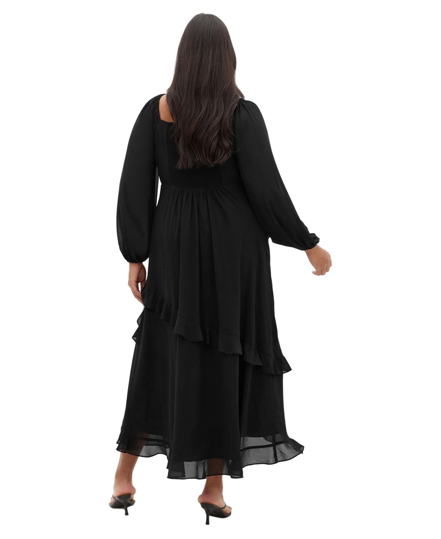 Plus Size Shayla Long-Sleeve Tiered Maxi Dress
