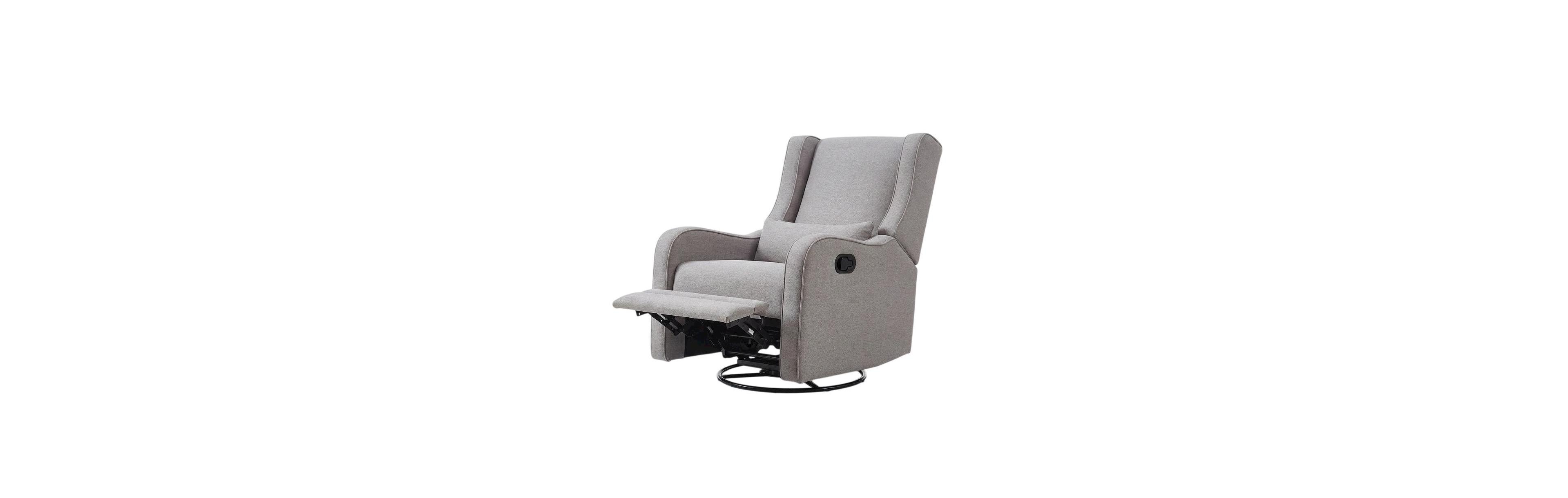 FurniFact Fabric Swivel Glider Recliner, Manual Nursery Rocking Chair for Bedroom