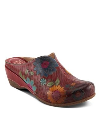Women's Spring Step Chienti Open Back Clog with Leather Upper