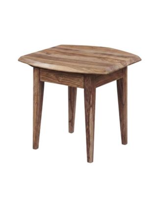 Solid Sheesham Wood Mid-Century Modern Accent End Table for Living Room