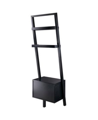 Leaning Shelf, Ladder Design, Storage Rack, Two Drawers