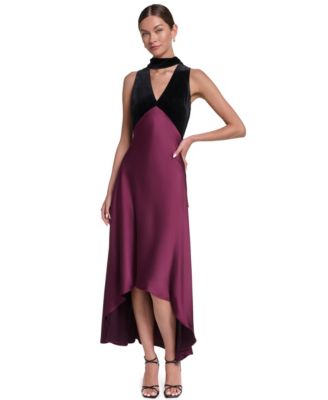 Women's High-Low Sleeveless V-Neck Dress