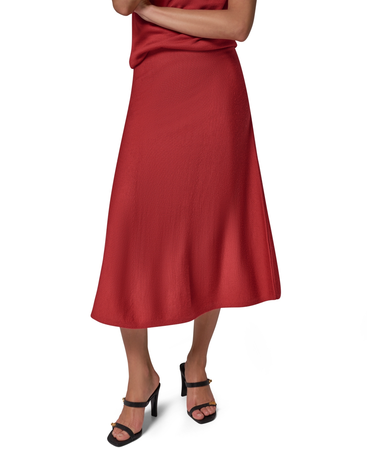 Donna Karan Women's A-line Midi Pull-on Skirt In Red Velvet
