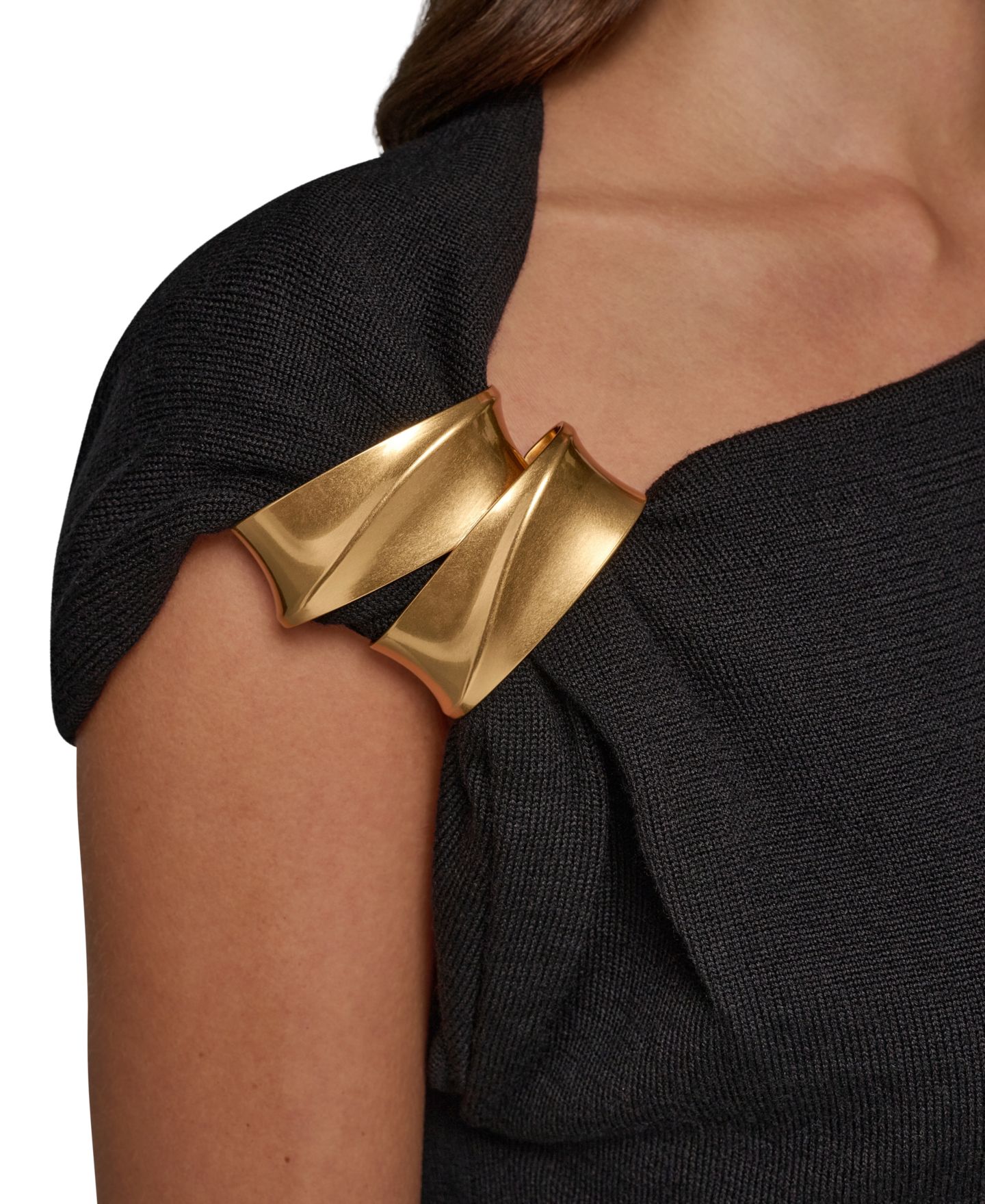 Женская блузка Donna Karan New York One-Shoulder Sleeveless Shoulder-Hardware, цвет: Чёрный — фото 6