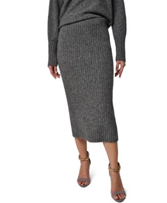 Women's Straight Sweater Pull-On High-Waisted Midi Skirt