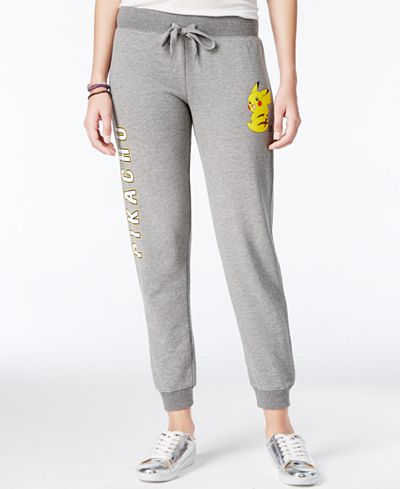 Mighty Fine Juniors' Pokemon Pikachu Graphic Sweatpants