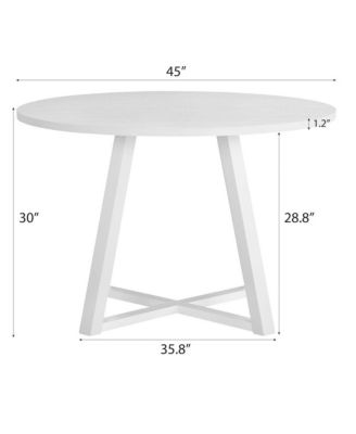 Edo Contemporary Round Dining Table, Trestle Base