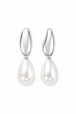 Irregular Orb x Pearl Drop Earrings