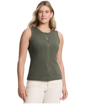 Women's Ribbed Button Tank