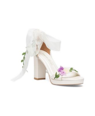 Forever and Always Shoes Women's Ophelia Floral Platform Bridal Sandal