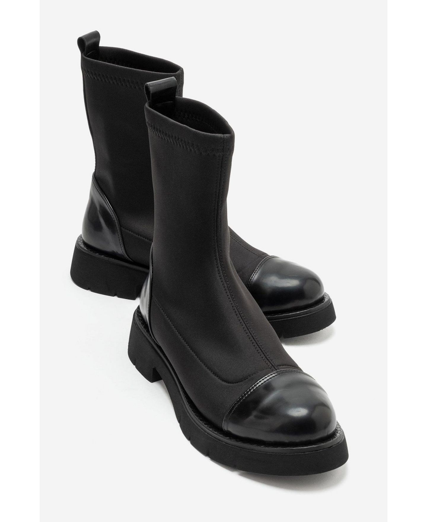 Женские ботинки-носки Prologue Shoes Talessia из скуба на устойчивом каблуке, цвет: Чёрный — фото 4