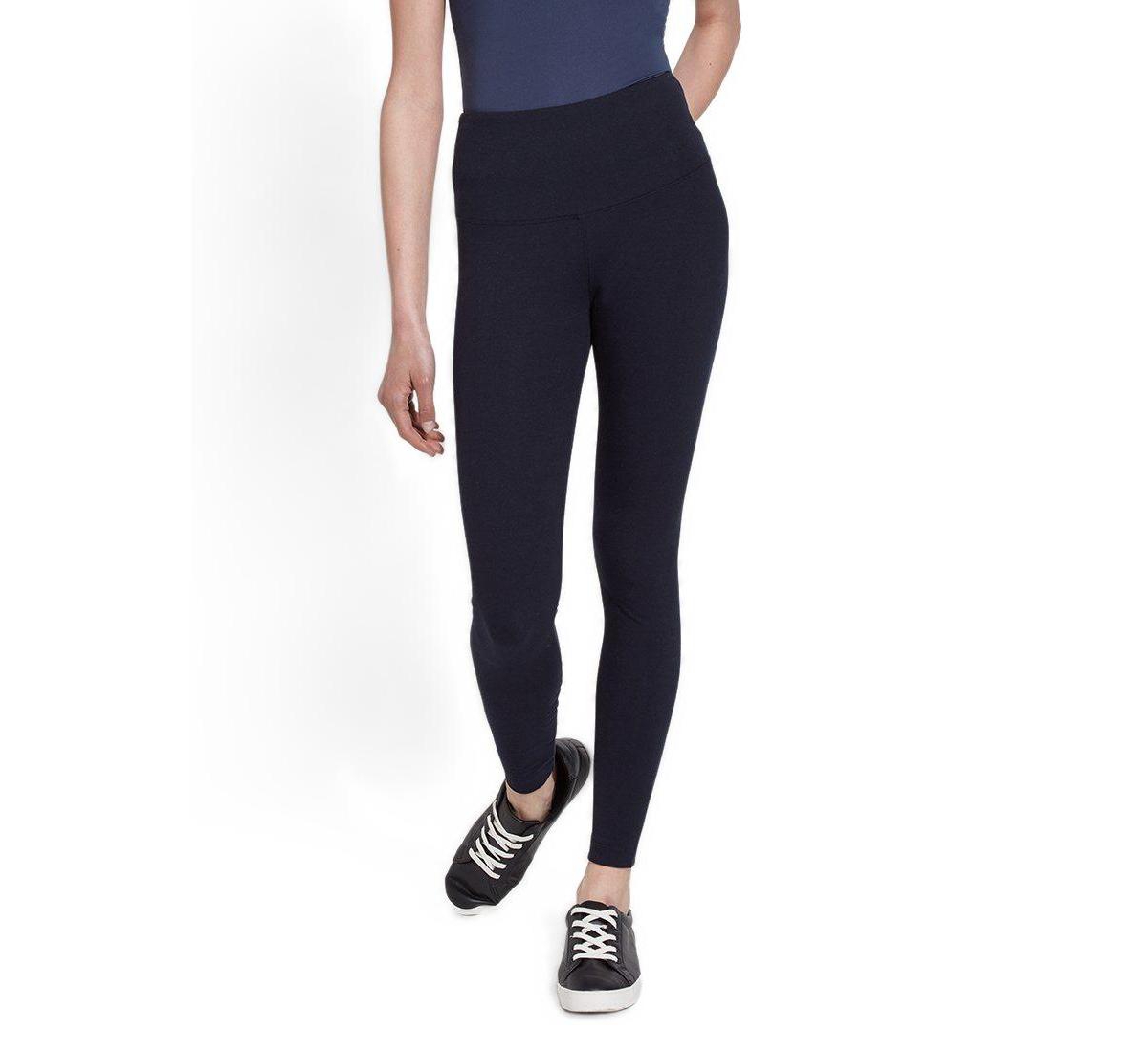 Lysse Women's High-Waisted 4-Way Stretch Classic Cotton-Blend Leggings - Midnight.