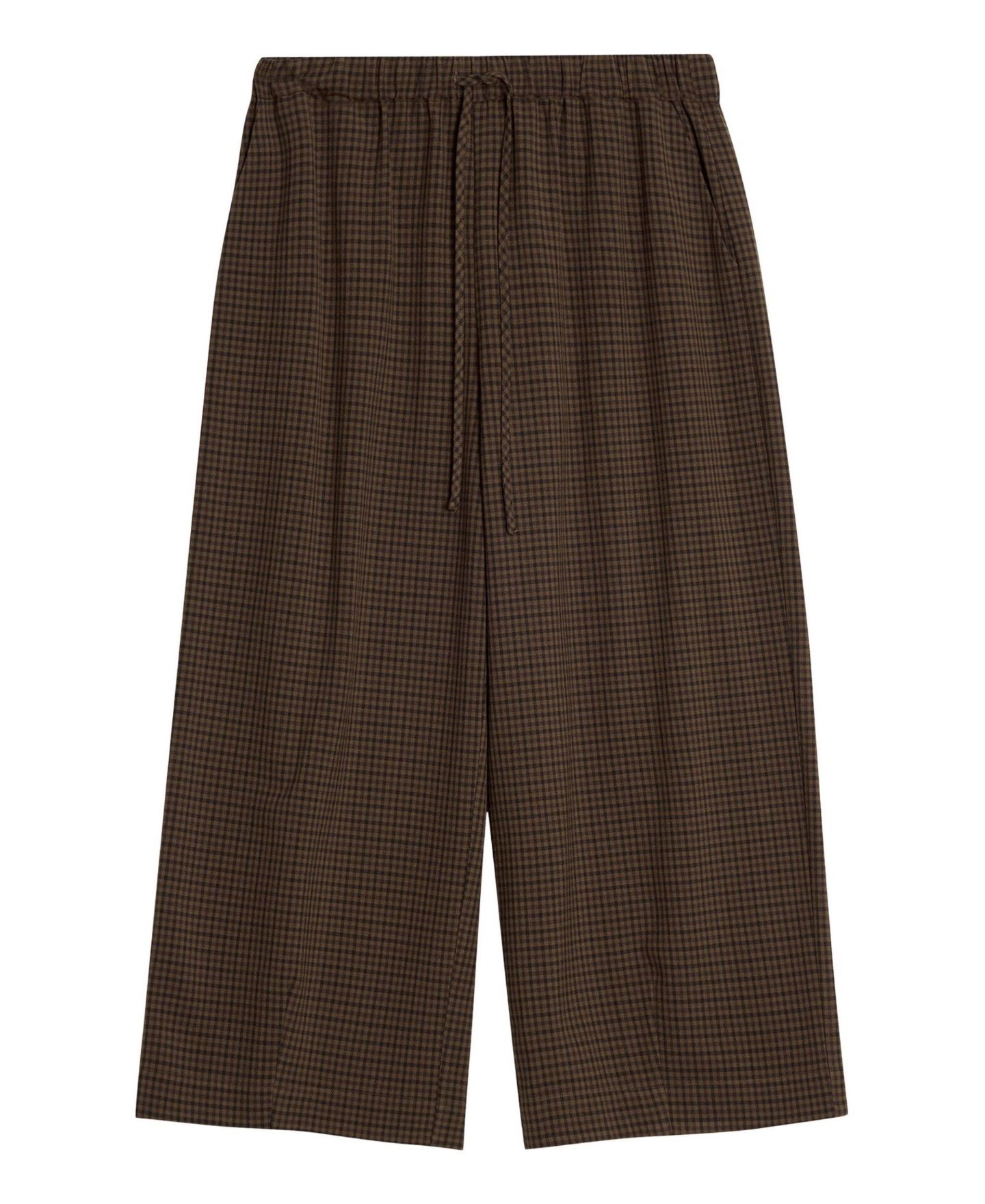 Женские брюки Albaray Gingham-Print Drawstring Wide-Leg Culotte, цвет: Шоколадный — фото 3