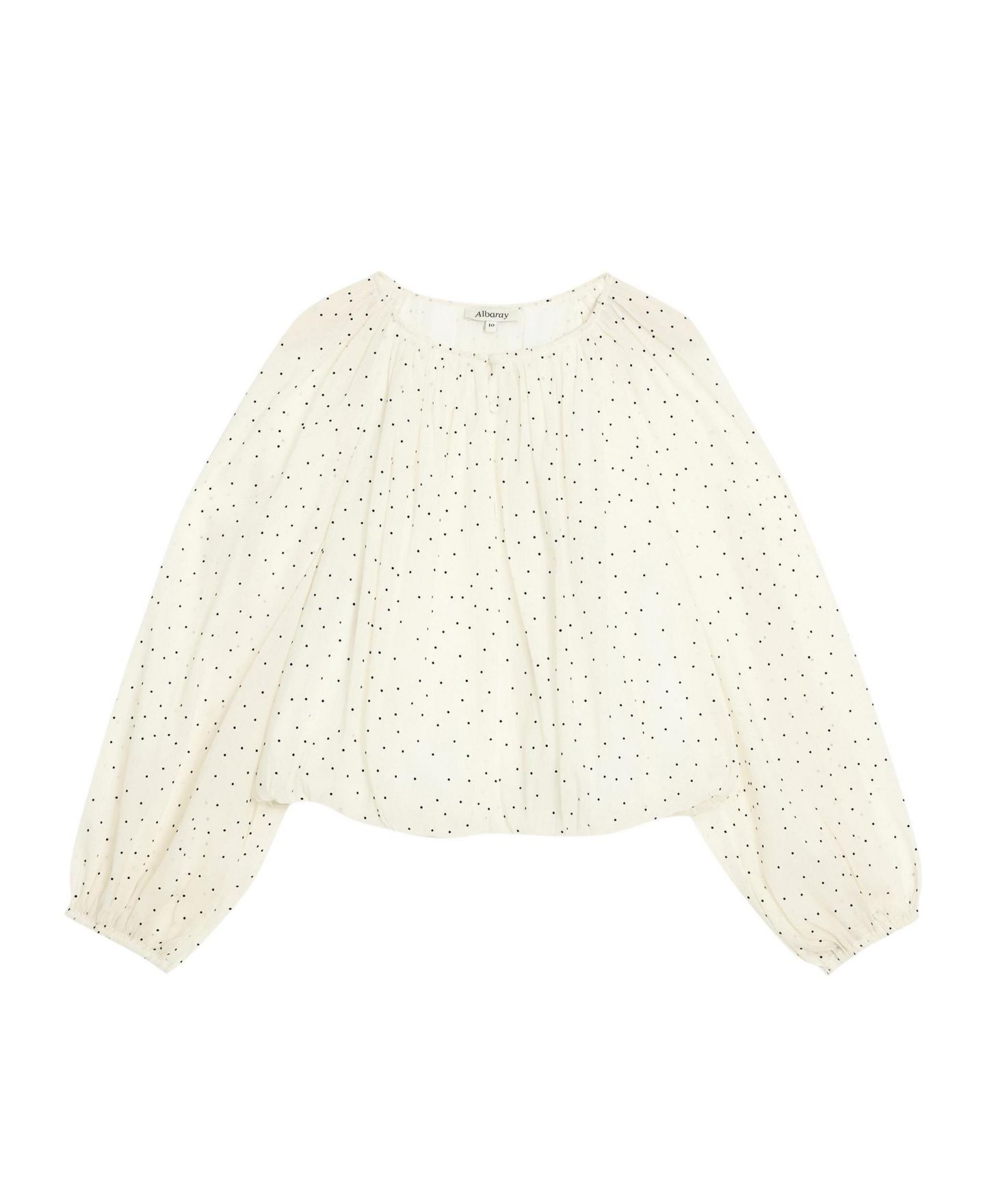Женская блузка Albaray Polka-Dot Bubble-Hem, цвет: Кремовый — фото 4