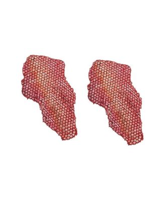 Gold-Tone Crystal Pave Abstract Petal Stud Earrings