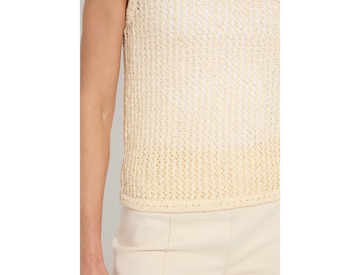 Женский топ LYSSE Avery Sequined Crocheted, цвет: Coco Sequins — фото 5