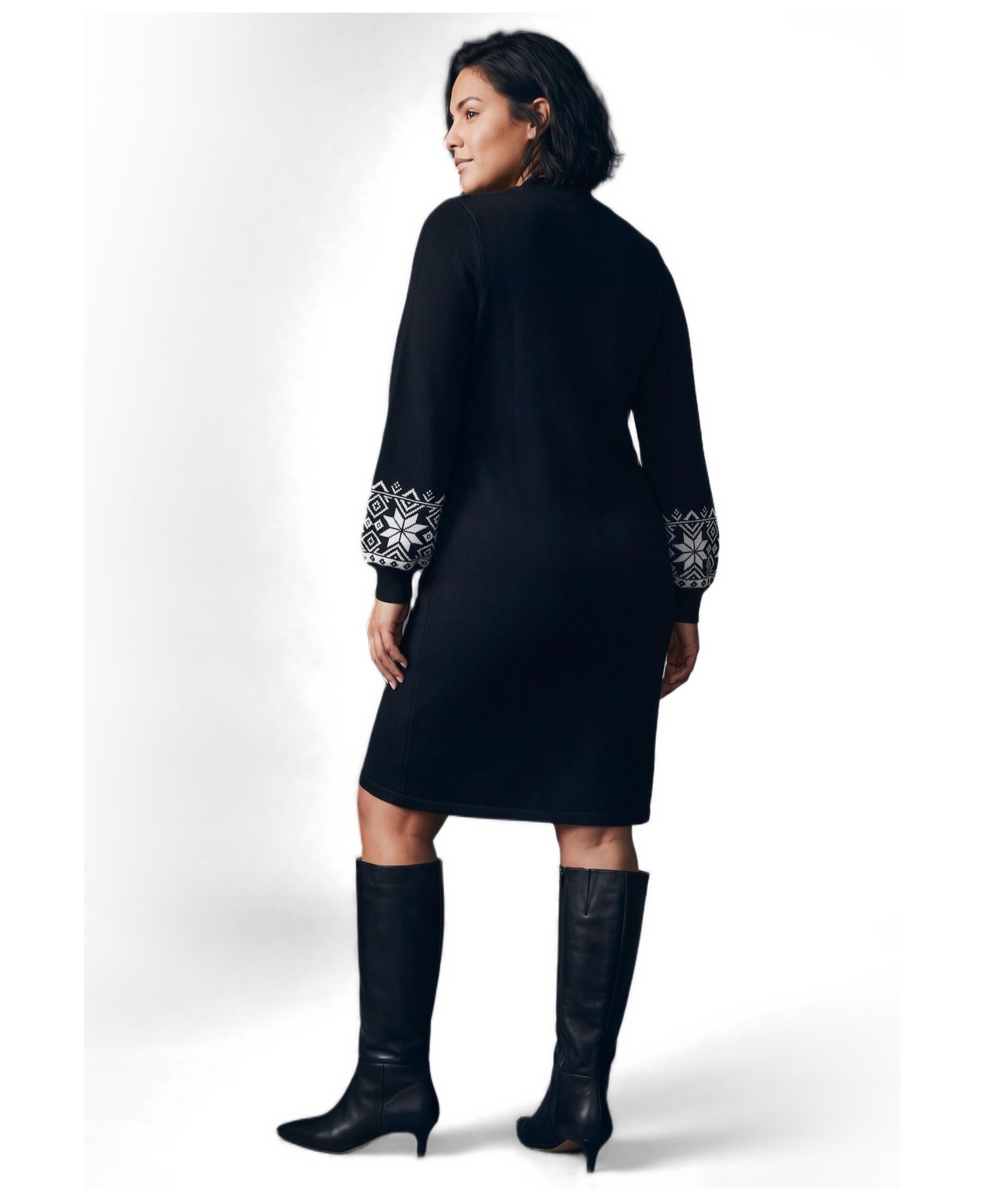 Plus Size Farrah Mock Neck Fair Isle Dress