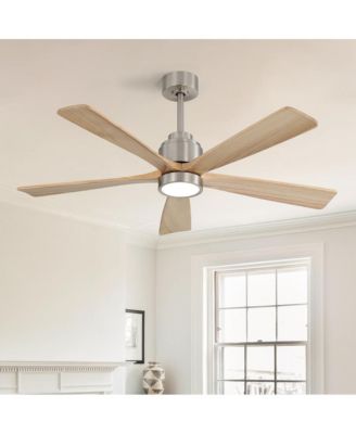 52-in Modern Sand Nickel Downrod 5-Blades Ceiling Fan with Lights and Remote Control