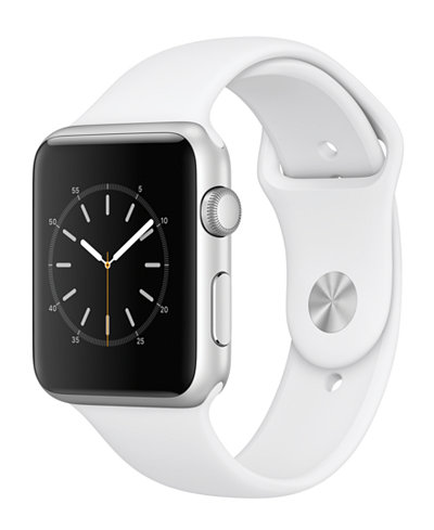 Apple Watch Series 1 42mm Silver-Tone Aluminum Case with White Sport Band