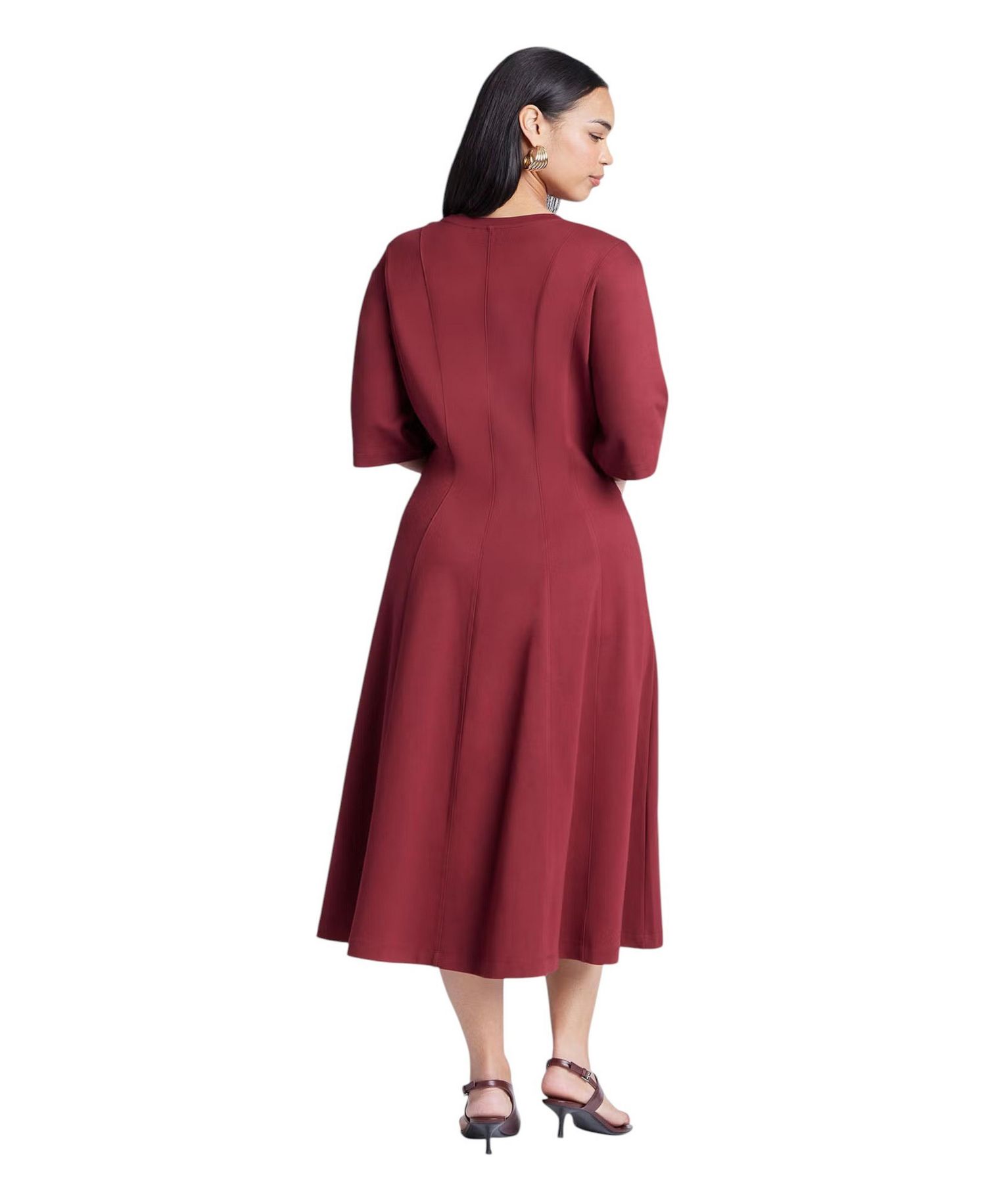 Women's Seam Detail Ponte Workwear Midi Dress