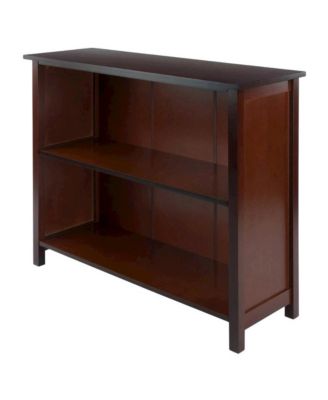 3-Tier Wide Bookcase, Storage Shelf, Solid Wood