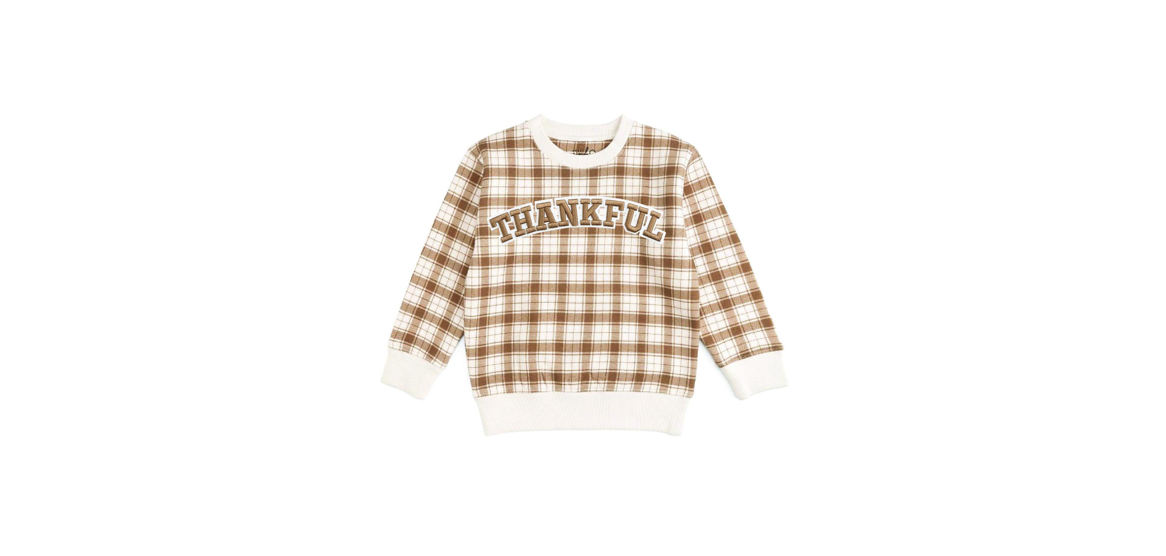 Sweet Wink Baby Boys' Thankful Patch Crewneck Long-Sleeve Sweatshirt