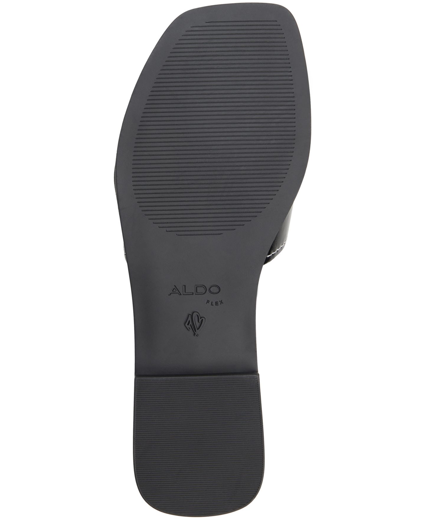 Женские сандалии ALDO Francea Slip-On Flat, цвет: Чёрный блестящий — фото 5