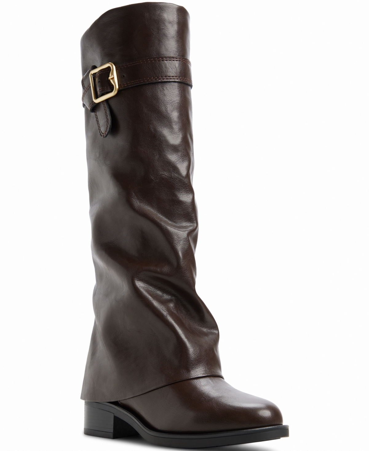 Aldo Eloewiel Round-Toe Faux Leather Knee-High Boots