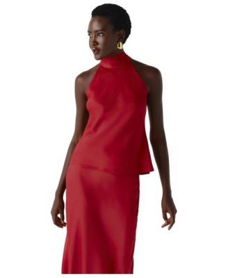 Women's Reese Sleeveless High-Neck Satin Top