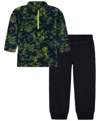 Toddler Boys' 2T-5T Quarter-Zip Mock Neck Fleece Pullover and Joggers, 2-Piece Set