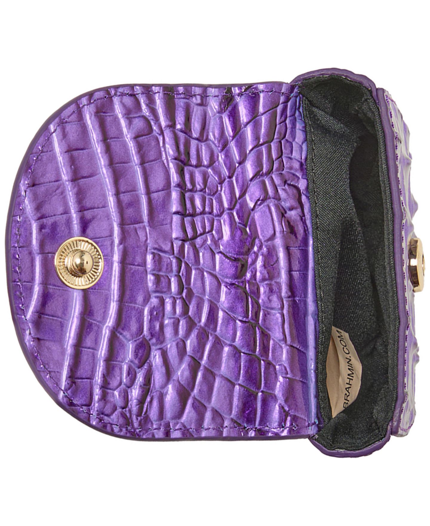 Женские кошельки Brahmin Melbourne Leather Chain Strap with Key Clip Pouch, цвет: Фиолетовый — фото 4