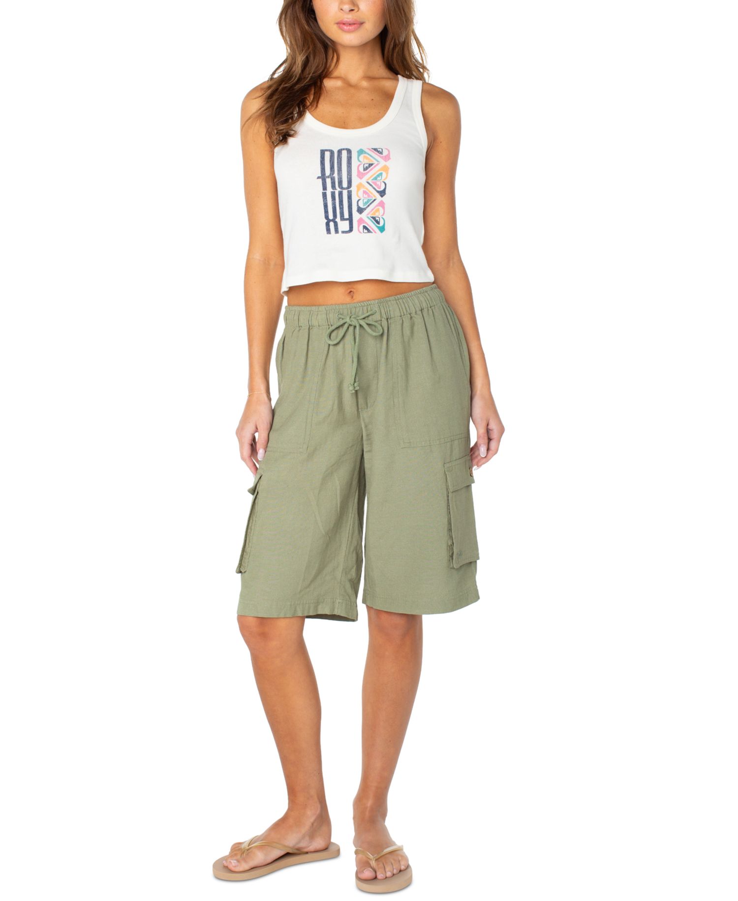 Women's Oceanview Scoop Baby Rib Crop Graphic Tank Top