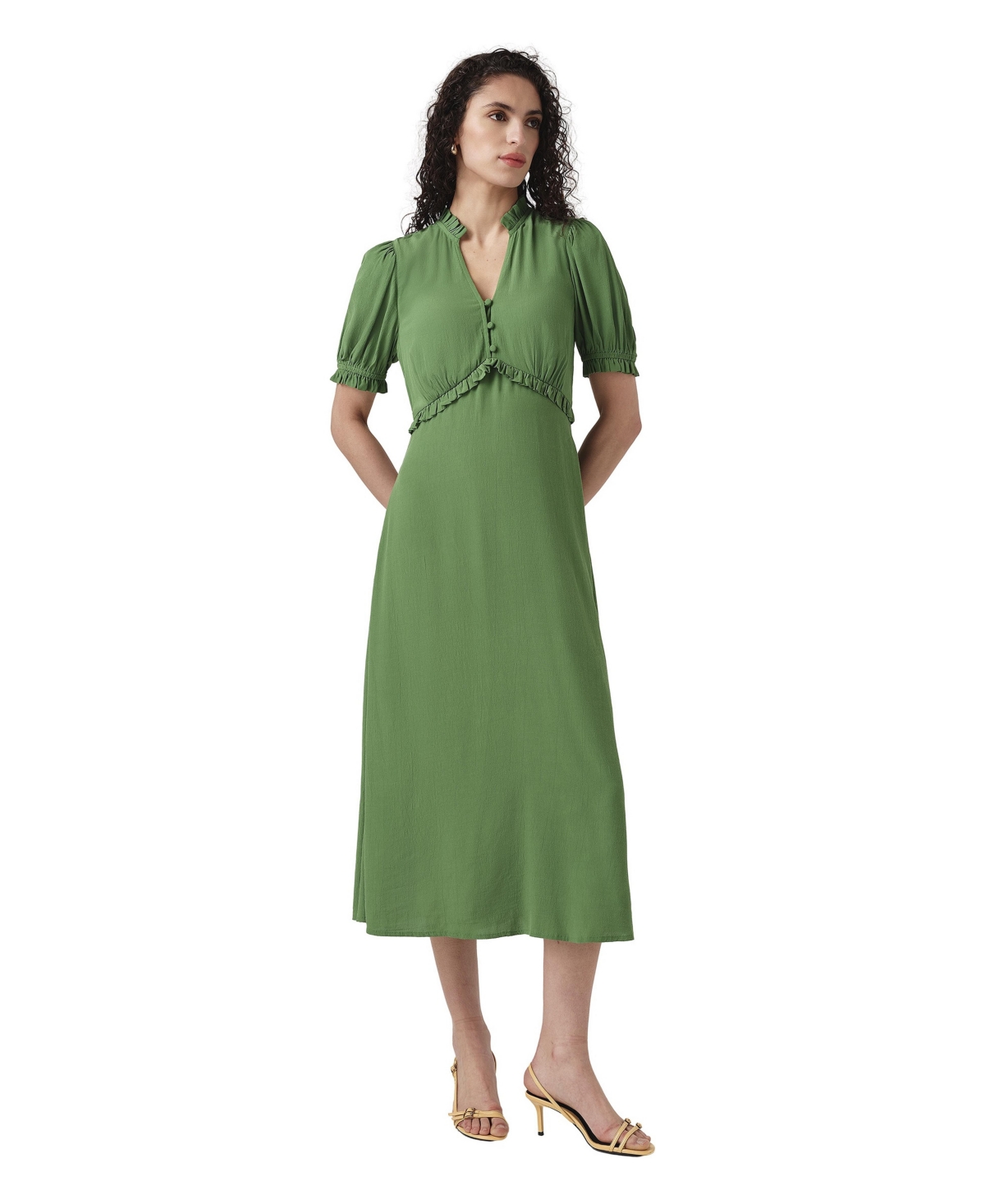 Ghost London Women's Jolene V-neck Crepe Midi Dress
