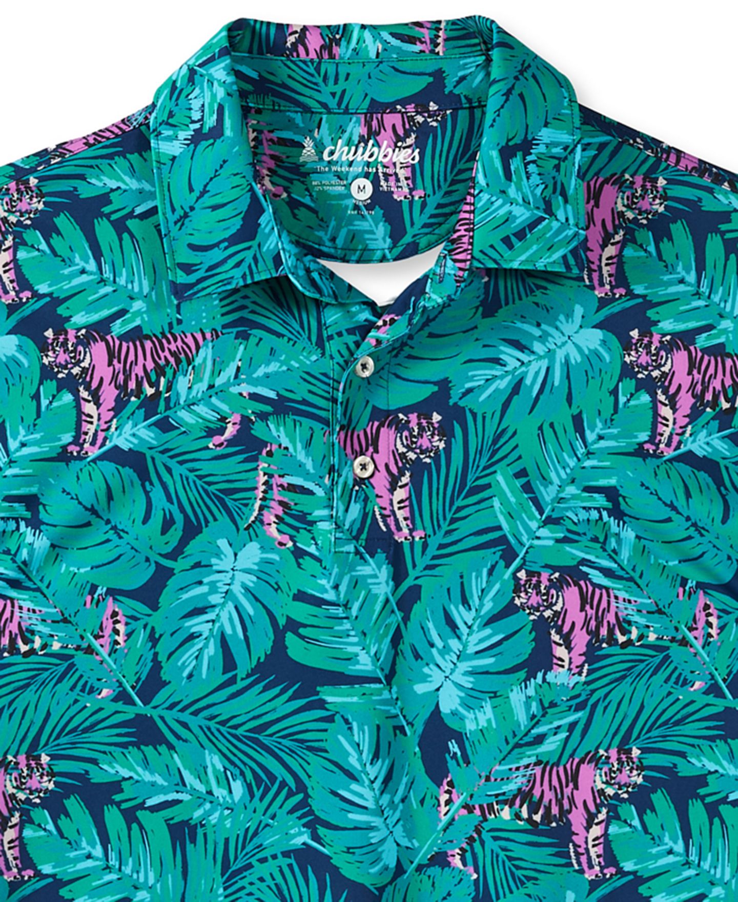 Мужское поло Chubbies The Prowl Short-Sleeve Regular-Fit Polo, цвет: Средний зелёный — фото 3
