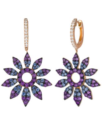 Strawberry Gold&reg; Diamond and Sapphire Drop Earrings (1/4 ct. t.w.) in 14k Rose Gold
