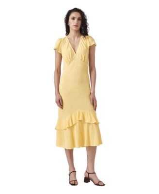 Women's Corinne Frill Crepe Midi Dress