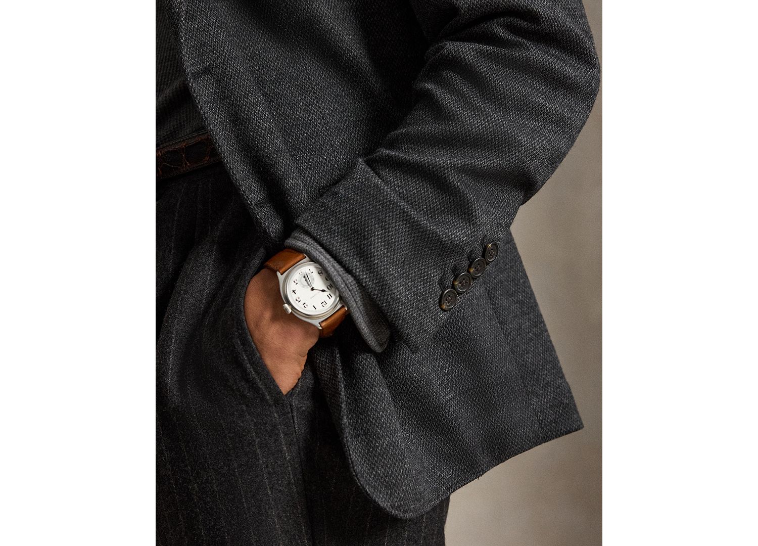 Men's Polo Soft Modern-Fit Knit Broken-Twill Suit Jacket