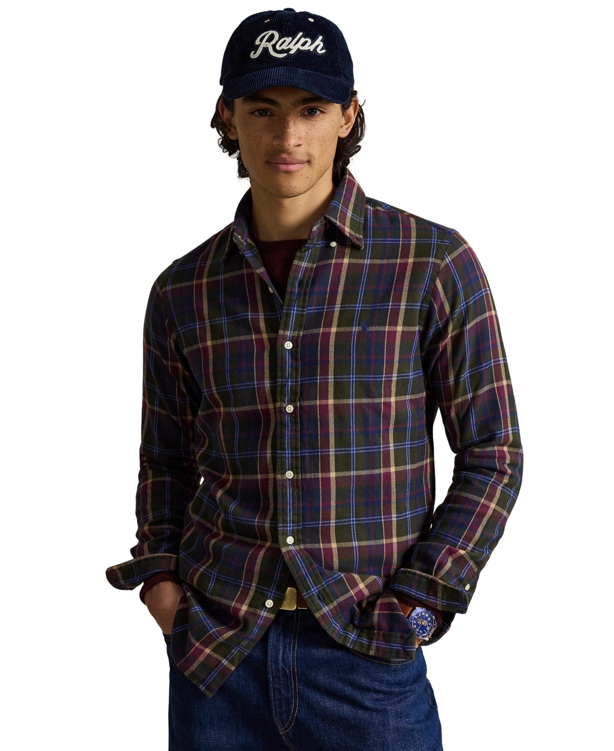 Polo Ralph Lauren Men's Long-Sleeve Plaid Brushed Flannel Shirt